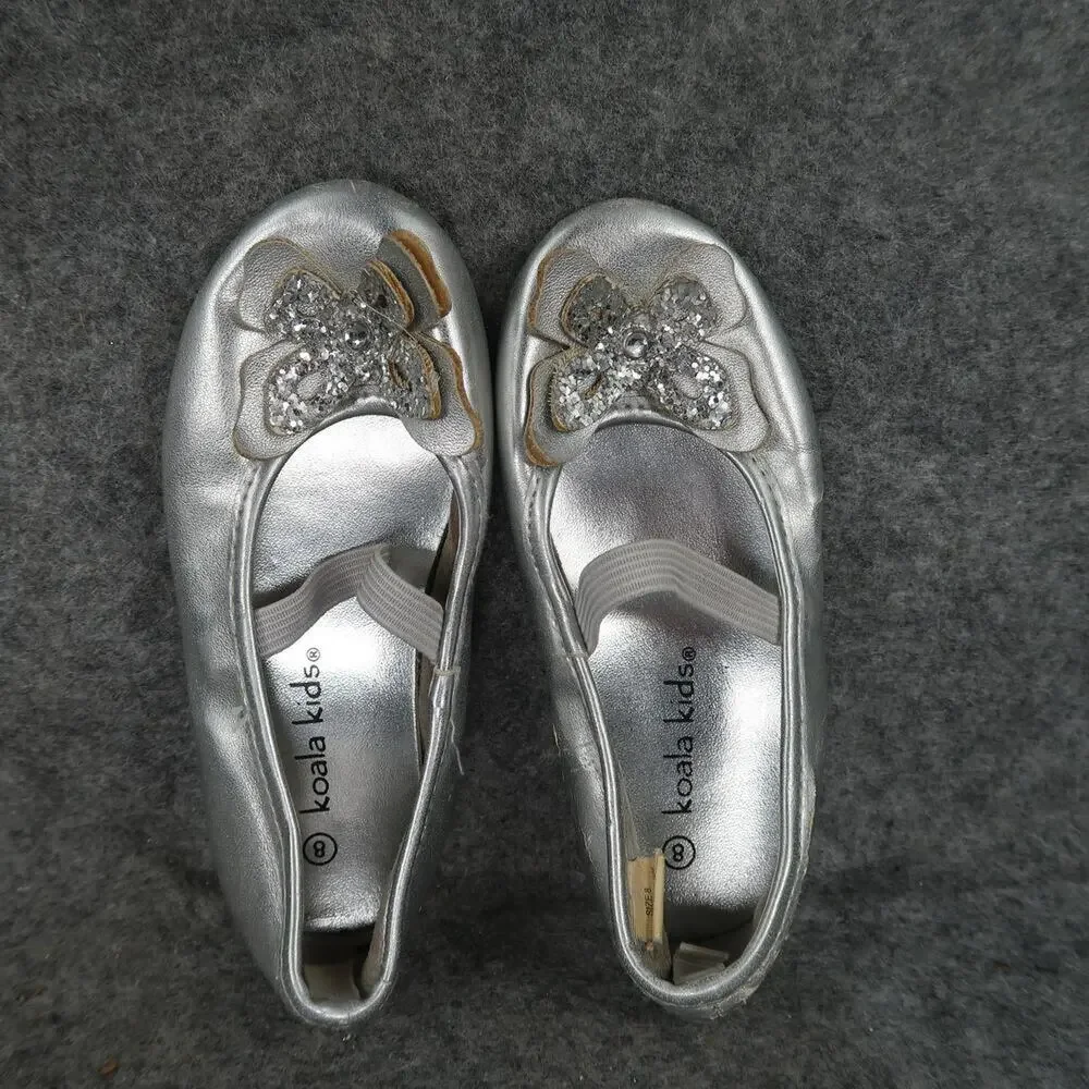 Koala Kids Shoes Toddler 8 Ballet Flats Elastic Strap Metallic Embellished Toe